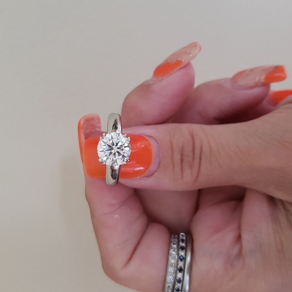 Sterling silver moissanite ring 2.24cts vs1 clarity size 7